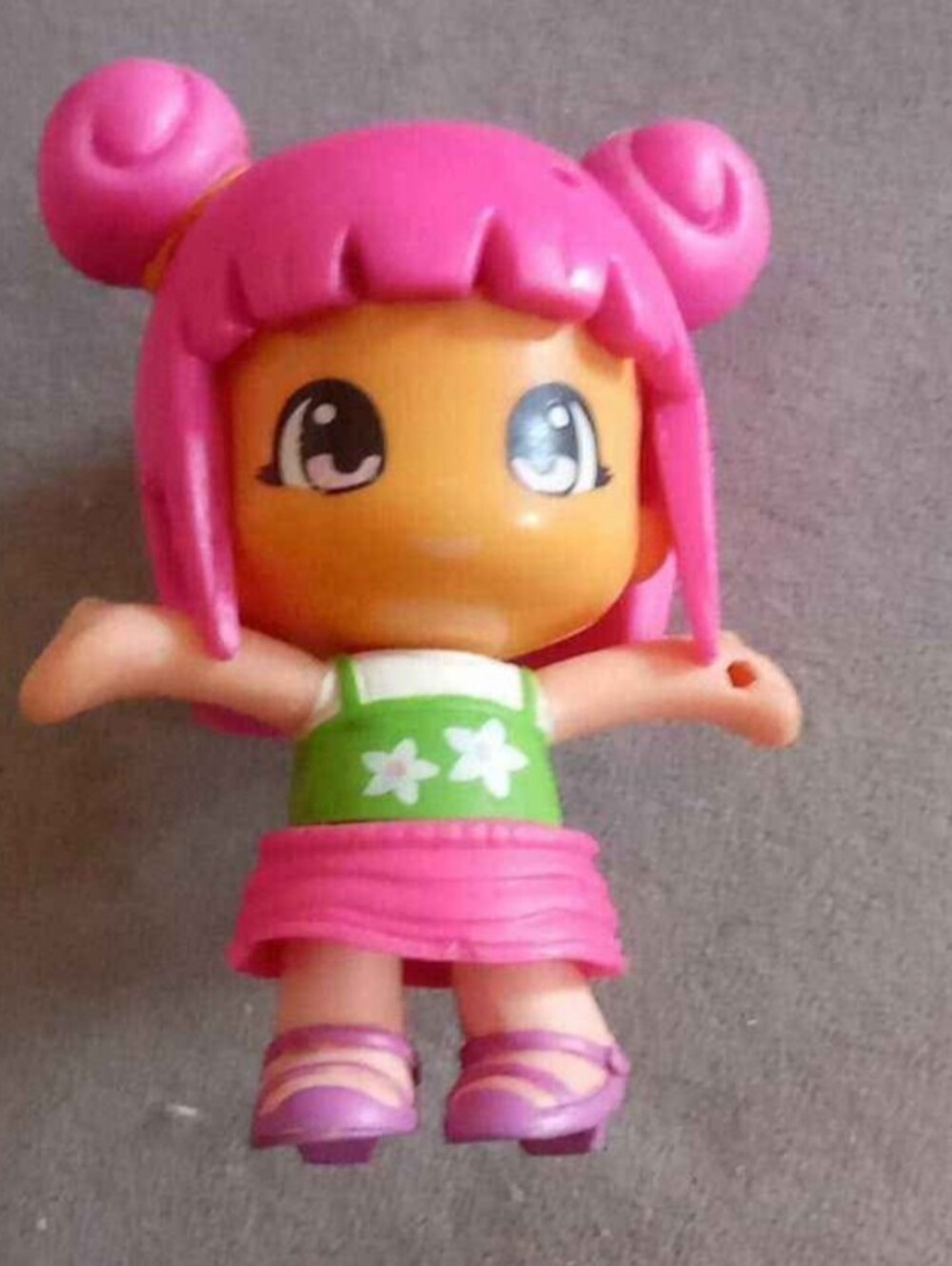 Pink-Haired Kids Doll with Green Dress - Cute Collectible Toy